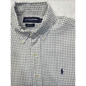 Ralph Lauren Golf Blake Fit Button Down Shirt Men Size Small Plaid Blue Pony